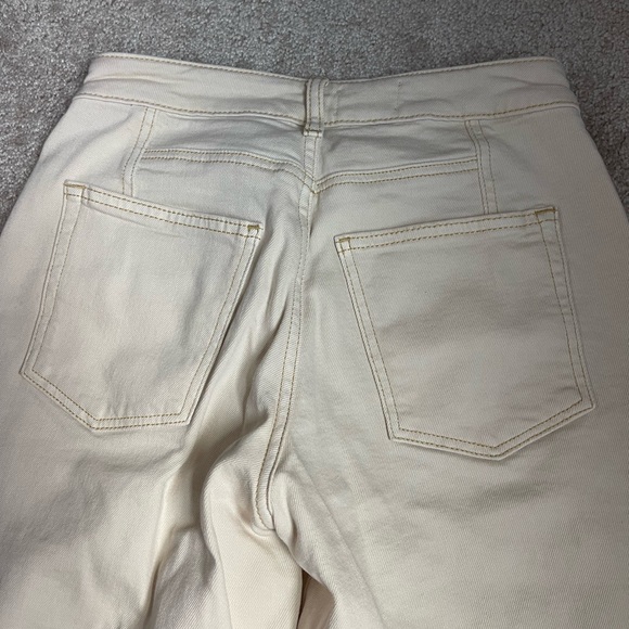 Pilcro Anthropologie sz 25 buttery cream Denim wide cuff wide leg jeans - Picture 8 of 10